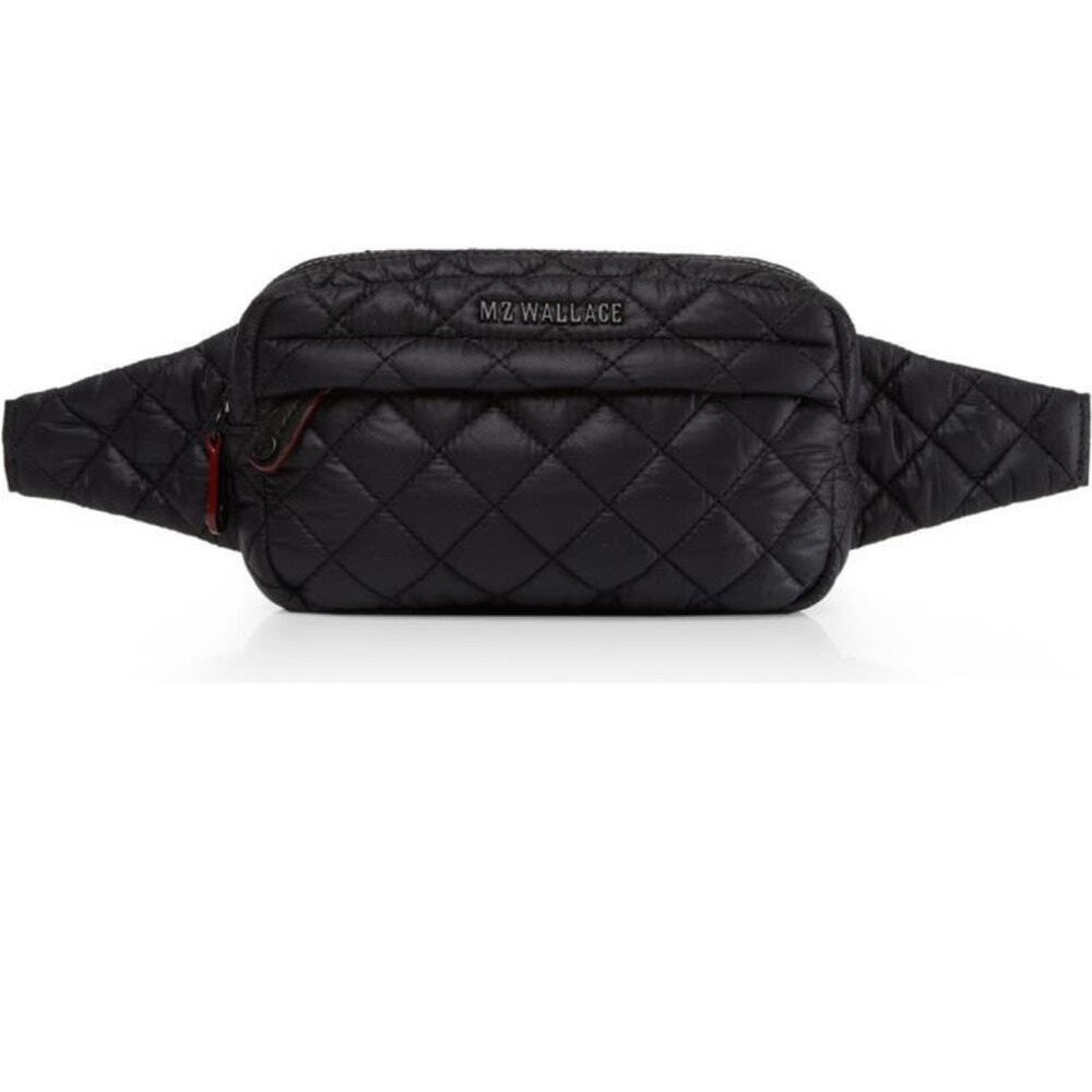 MZ Wallace Metro Quilted Nylon Black Fanny Pack Sling Bag Crossbody Bag NWOT